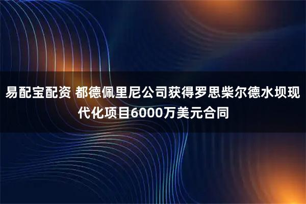 易配宝配资 都德佩里尼公司获得罗思柴尔德水坝现代化项目6000万美元合同